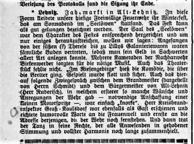 Abb. 8. Bericht im Briesetal-Boten vom 12. Februar 1925