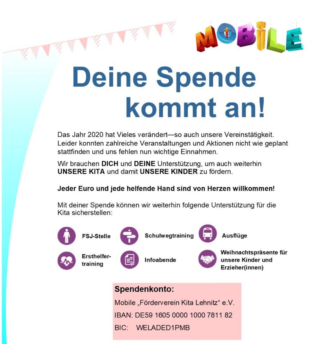 Spendenaufruf der Lehnitzer Fördervereine! Unser Lehnitz